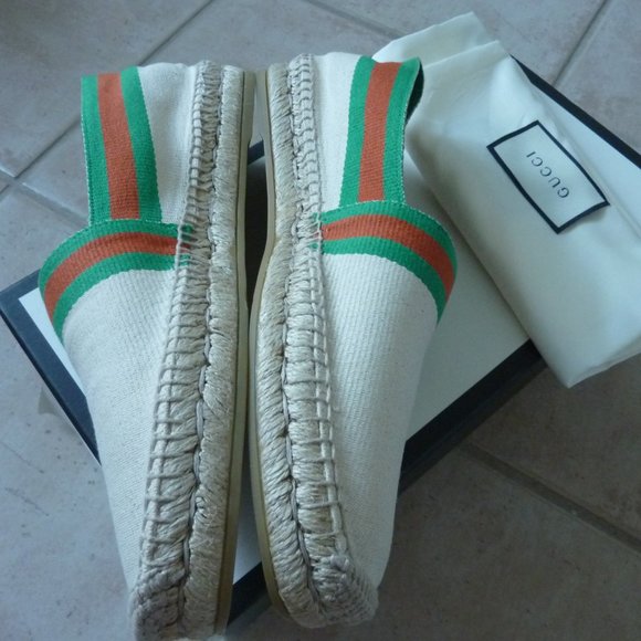GUCCI 'Alejandro' Men's Web Espadrilles (8G) - NEW - Picture 6 of 10
